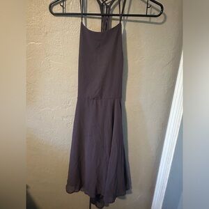 Lulus Dusty Purple Lace Up Open Back Mini Dress
